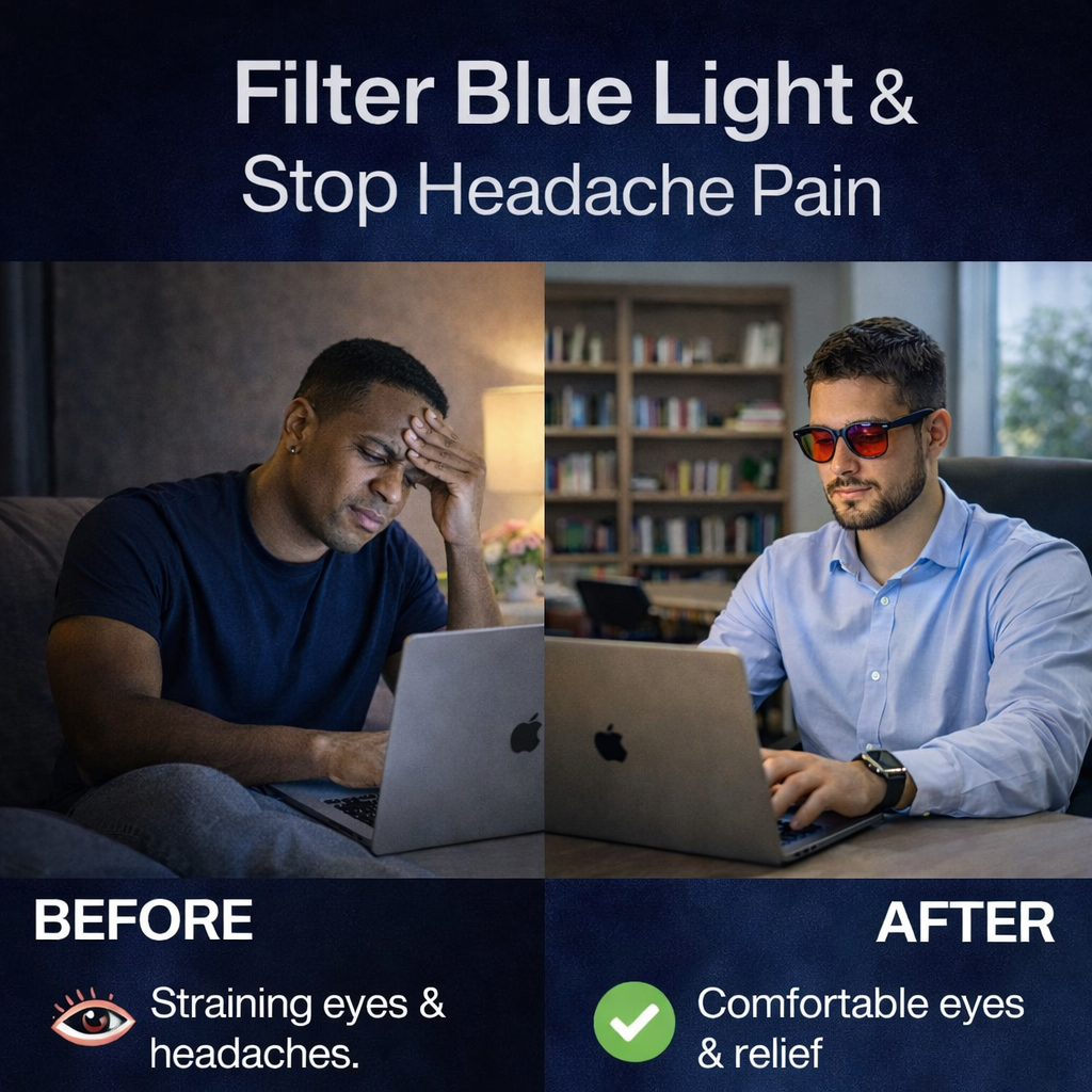 Virex™ Unisex Red & Orange Lens Blue Light Glasses 2.0