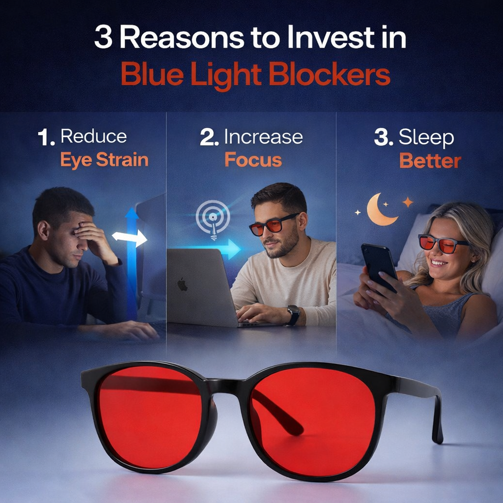 Virex™ Unisex Red & Orange Lens Blue Light Glasses 2.0