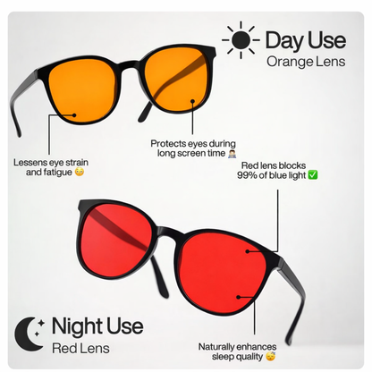 Virex™ Unisex Red & Orange Lens Blue Light Glasses 2.0