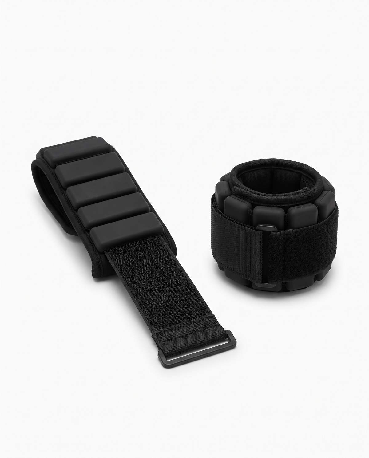 Speed Ankle Weights - pair, unfastened and fastened