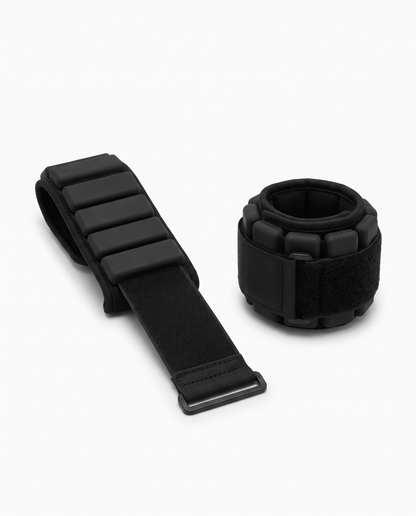 Speed Ankle Weights - pair, unfastened and fastened