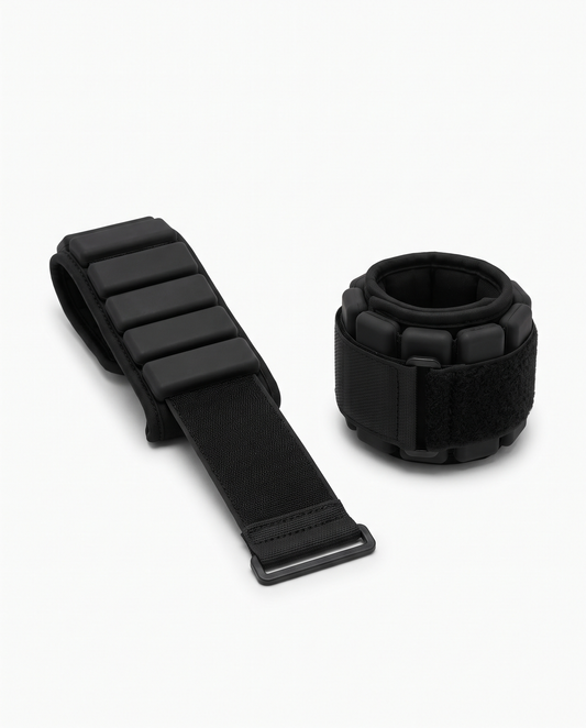 Speed Ankle Weights - pair, unfastened and fastened